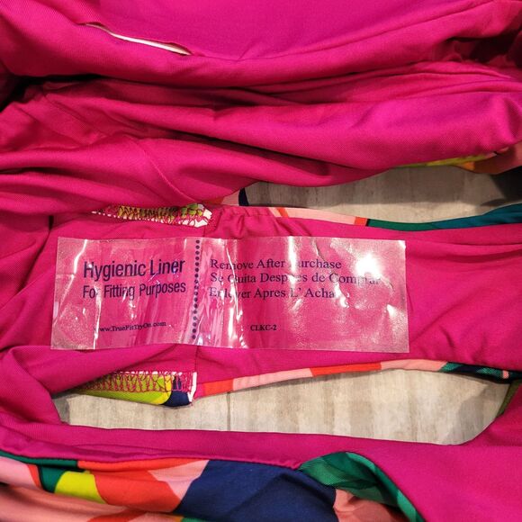 NWT $154 Trina Turk Sz 12 Palm Leaf Ruffle One-Piece Swimsuit Tropical Colorful - Picture 7 of 8